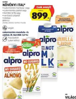 ALDI Alpro növényi ital ajánlat