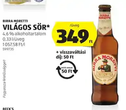 ALDI Birra Moretti világos sör ajánlat