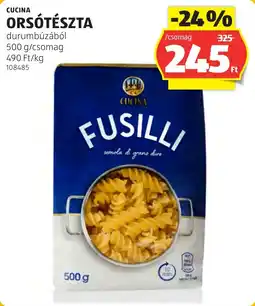 ALDI Cucina orsótészta ajánlat
