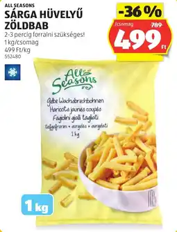 ALDI All Seasons sárga hüvelyű zöldbab ajánlat