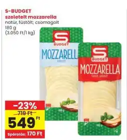 Interspar S-BUDGET szeletelt mozzarella ajánlat