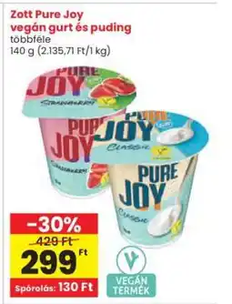 Interspar Zott Pure Joy vegán gurt és puding ajánlat