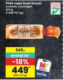Interspar SPAR vajas toast kenyér ajánlat