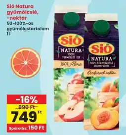 Interspar Sió Natura gyümölcslé, -nektár ajánlat
