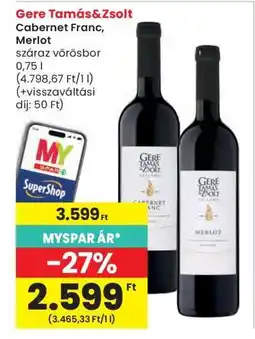 Interspar Gere Tamás&Zsolt Cabernet Franc, Merlot ajánlat