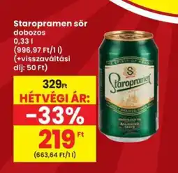 Interspar Staropramen sör dobozos ajánlat