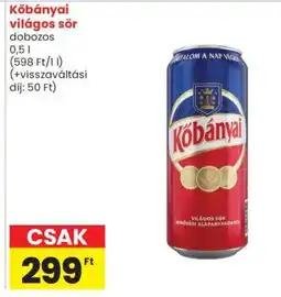 Spar KŐBÁNYAI Világos sör ajánlat