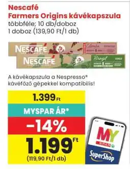 Spar Nescafé Farmers Origins kávékapszula ajánlat
