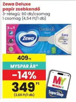 Spar Zewa Deluxe papír zsebkendő ajánlat