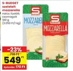 Spar S-BUDGET szeletelt mozzarella ajánlat
