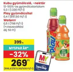 Spar Kubu gyümölcslé, -nektár ajánlat