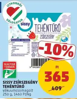 PENNY Sissy Zsírszegény Tehéntúró ajánlat