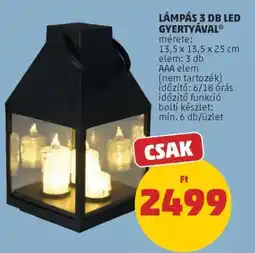 PENNY Lámpás 3 db LED gyertyával ajánlat