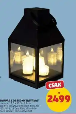 PENNY Lámpás 3 db LED gyertyával ajánlat