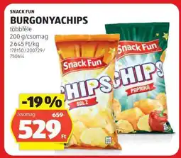 ALDI Snack Fun Burgonyachips ajánlat