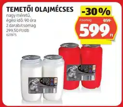 ALDI TEMETŐI OLAJMÉCSES ajánlat