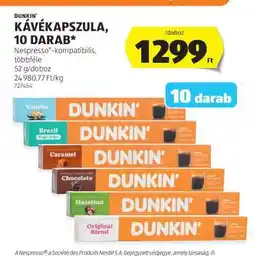 ALDI DUNKIN' Kávékapszula, 10 darab ajánlat