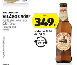 ALDI BIRRA MORETTI Világos sör ajánlat