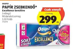 ALDI Ooops! Papír Zsebkendő Excellence Sensitive ajánlat