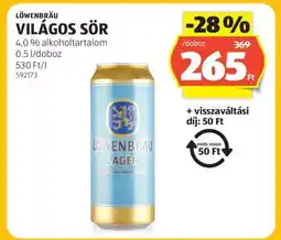 ALDI LÖWENBRÄU Világos sör ajánlat
