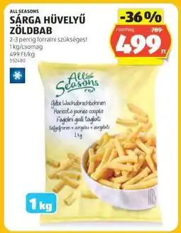 ALDI ALL SEASONS Sárga Hüvelyű Zöldbab ajánlat