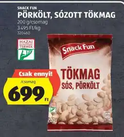 ALDI SNACK FUN PÖRKÖLT, SÓZOTT TÖKMAG ajánlat