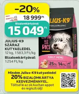 Auchan Julius-k9 száraz kutyaeledel ajánlat
