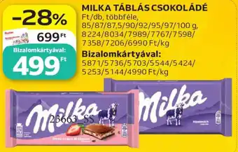 Milka táblás csokoládé