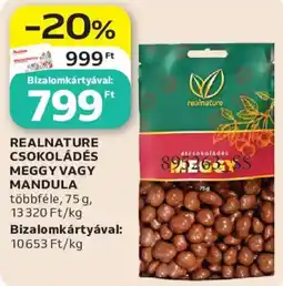 Auchan Realnature csokoládés meggy vagy mandula ajánlat