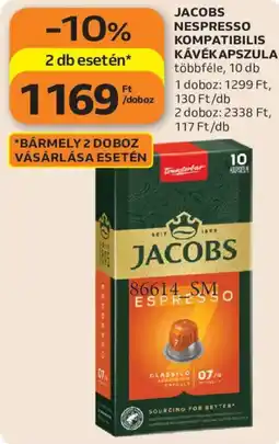 Auchan Jacobs nespresso kompatibilis kávékapszula ajánlat