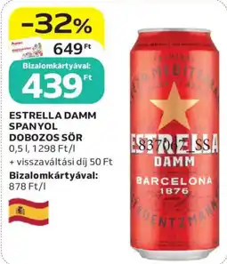Auchan Estrella Damm spanyol dobozos sör ajánlat