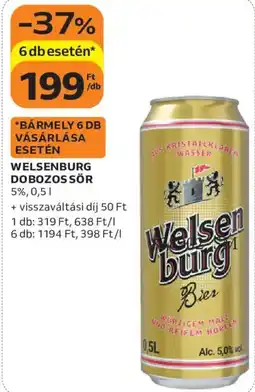 Auchan Welsenburg dobozos sör ajánlat