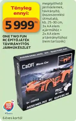 Auchan One Two Fun rc építőjáték távirányítós járműkészlet ajánlat