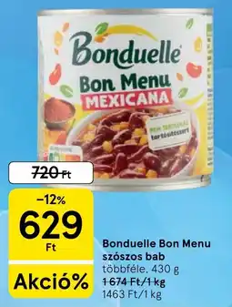 Tesco Bonduelle bon menu szószos bab ajánlat