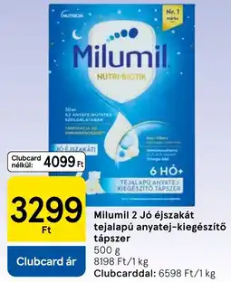 Tesco Milumil jó éjszakát tejalapú anyatej-kiegészítő tápszer ajánlat