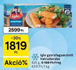 Tesco Iglo gyorsfagyasztott halrudacska ajánlat