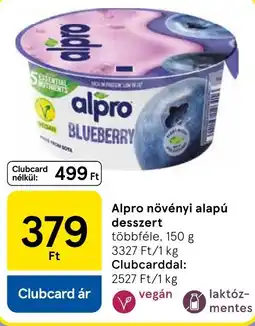 Tesco Alpro növényi alapú desszert ajánlat