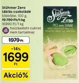 Tesco Stühmer Zero táblás csokoládé ajánlat