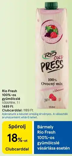 Tesco Rio Fresh gyümölcsle ajánlat