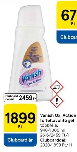 Tesco Vanish oxi action folteltávolító gél ajánlat
