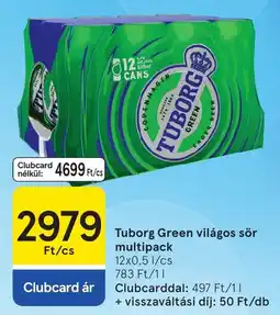 Tesco Tuborg green világos sör ajánlat