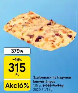 Tesco Szalonnás-lila hagymás kenyérlángos ajánlat