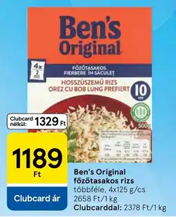 Tesco Ben's Original főzötasakos rizs ajánlat