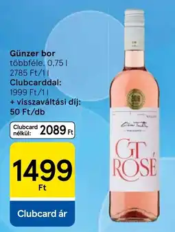 Tesco Günzer bor ajánlat