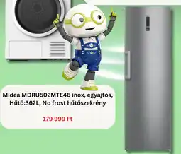 BestByte Midea MDRU502MTE46 inox, egyajtós ajánlat