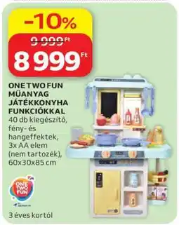 Auchan ONE TWO FUN MŰANYAG JÁTÉKKONYHA FUNKCIÓKKAL ajánlat