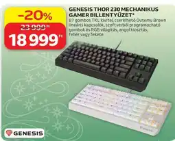 Auchan GENESIS THOR 230 MECHANIKUS GAMER BILLENTYŰZET ajánlat