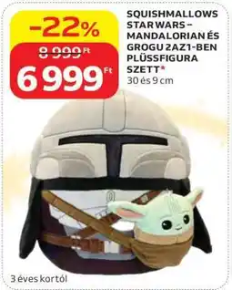 Auchan SQUISHMALLOWS STAR WARS – MANDALORIAN ÉS GROGU 2AZ1-BEN PLÜSSFIGURA SZETT ajánlat