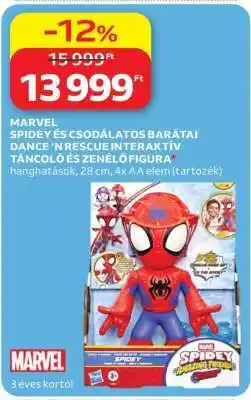 Auchan MARVEL SPIDEY ÉS CSODÁLATOS BARÁTAI DANCE ‘N RESCUE INTERAKTÍV TÁNCOLÓ ÉS ZENÉLŐ FIGURA ajánlat