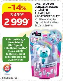 Auchan ONE TWO FUN CSINÁLD MAGAD VILÁGÍTÓ ÁLLATKÁK KREATÍVKÉSZLET ajánlat